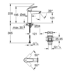 Grohe Eurosmart Single Lever Basin Mixer 1/2″ M-SIZE - 23923003