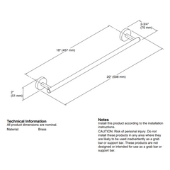 Kohler ELATE® Towel Bar 18" (457mm) / 24" (610mm) - K-27286-CP/BL