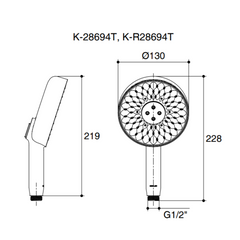 Kohler Statement Multifunction Handshower – Round with WaterMind™ Technology K-R28694T-E2-CP