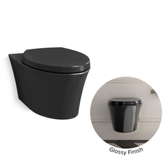 Kohler VEIL Compact Wall Hung Elongated Toilet Bowl in Glossy Black - K-31539-7