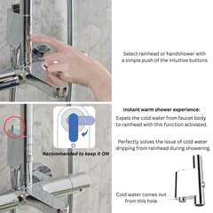Kohler ACCLIV 3 Way Thermostatic Shower Column – Direct Connection (Eco Flow) - K-33091T-9E2