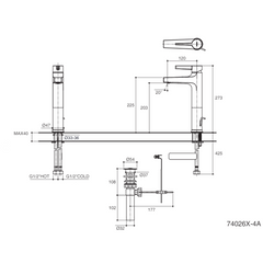 Kohler Taut Pin Tall Lavatory Faucet 74026X-4AE2-CP