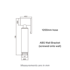 h+m Brass Bidet Spray Set with ABS Wall Bracket, 1.2m PVC hose - BDS7