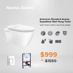 AMERICAN STANDARD Acacia SupaSleek Wall Hung Toilet Bundle Set (CL31197-6DACTPTN1)