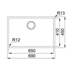 Franke BOX Stainless Steel 650mm Under-Mount Single Bowl Kitchen Sink BOX 210-65
