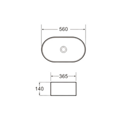 H+M Oval Countertop Basin - K385