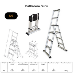 Telescopic Aluminium Combi Ladder 2.02m / 2.6m / 3.2m
