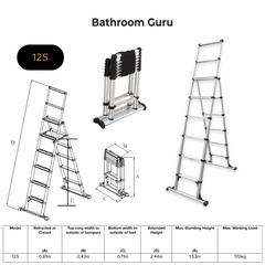 Telescopic Aluminium Combi Ladder 2.02m / 2.6m / 3.2m