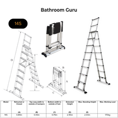 Telescopic Aluminium Combi Ladder 2.02m / 2.6m / 3.2m