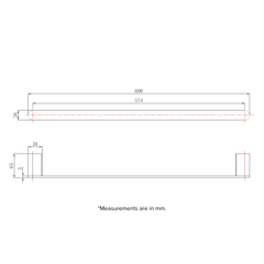 h+m Hagen+ Towel Rail (60cm) - LJ3101