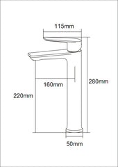 h+m Alpha Tall Single Lever Basin Mixer Without Waste - AP102