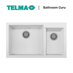 Telma Cube Double Bowl Granite Kitchen Sink 860mm