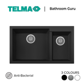 Telma Cube Double Bowl Granite Kitchen Sink 860mm