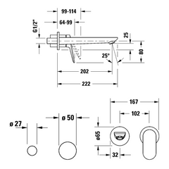 Duravit WAVE Concealed Type Basin Mixer - WA1070004