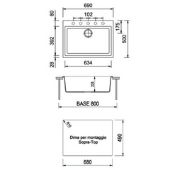 Telma One Single Bowl Granite Kitchen Sink 690mm