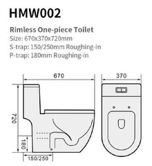 H+M One-Piece Floorstanding WC (Rimless) - HMW002