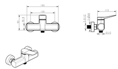 h+m Allure Exposed Shower Mixer (1 function) - AL201