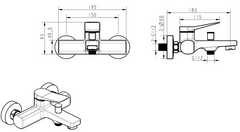 h+m Allure Exposed Bath/Shower Mixer (2 functions) - AL202
