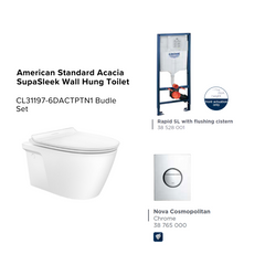 AMERICAN STANDARD Acacia SupaSleek Wall Hung Toilet Bundle Set (CL31197-6DACTPTN1)