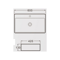 Countertop wall-mount thin edge basin