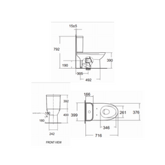 American Standard Neo Modern CC Toilet Bowl 4.2L CL26305-6DACTSG
