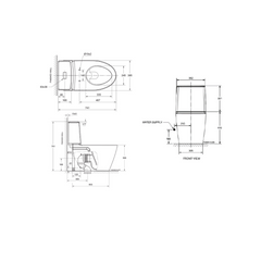 Acacia E SupaSleek CC 2.6/4L Two-Piece Toilet Bowl WC CL23075-6DASGCBT