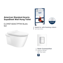 AMERICAN STANDARD Acacia SupaSleek Wall Hung Toilet Bundle Set (CL31197-6DACTPTN1)