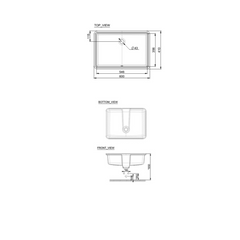 American Standard Flexio Thin Touch Square Undercounter Basin 600mm CCASF513-1000410F0