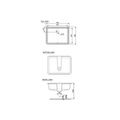 American Standard Thin Touch Square Undercounter Basin 500mm CCASF514-1000410F0
