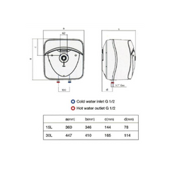 Ariston Andris Lux electric storage heater 15L/30L