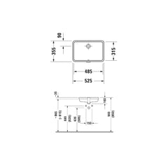 Duravit Vero rectangular undercounter basin 0330480000