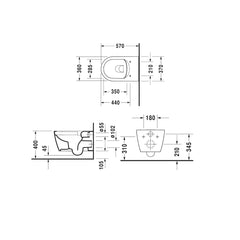 Duravit ME by Starck wall-hung WC Rimless DUR-2529090000SET-WHI