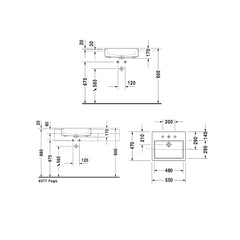 Duravit Vero rectangular semi-recessed basin DUR-03145500000-WHI