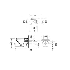 Duravit Durastyle wall-mount WC DUR-2552090000SET-WHI