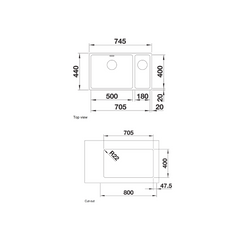 Blanco Andano 500/180-U undermount sink 522989