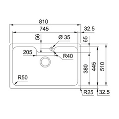 Franke Bell Stainless Steel Undermount Single Bowl Kitchen Sink 745mm - BCX 110-75TL