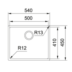 Franke BOX Stainless Steel 500mm Undermount Single Bowl Kitchen Sink - BOX 210-50