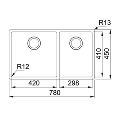 Franke BOX Stainless Steel 420/298mm Undermount Double Bowl Kitchen Sink - BOX 220-74