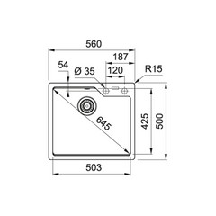 Franke Urban Granite Single Bowl Kitchen Sink 560mm - UBG 610-56
