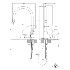 Gessi Cucinai Single Lever Kitchen Mixer With Pull-Out Spout 17120031