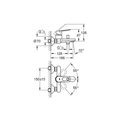 Grohe BauLoop Single-lever bath mixer 1/2" 23603000