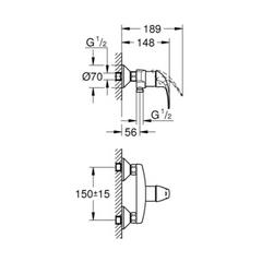 Grohe Baucurve Single Lever Shower Mixer - 23631000