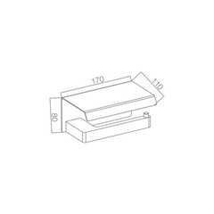 H+M VETRO NEW series paper holder with shelf 21706BGM