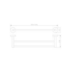 H+M Architectura Single towel rail 600mm 81160