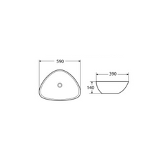 H+M Countertop basin H+M-K147A-WHI