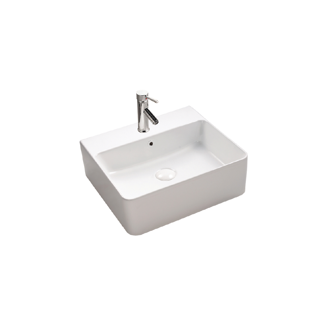 Countertop/wall-mount thin edge basin