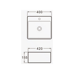 Countertop wall-mount thin edge basin