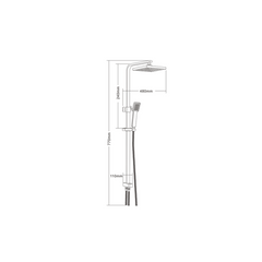 H+M Square shower column without mixer KX036901