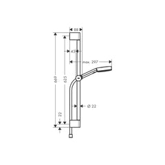 Hansgrohe Pulsify Select S Shower set 105 3jet Relaxation with shower bar 65 cm 24160000