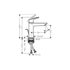 Hansgrohe Logis Single lever basin mixer 110 Fine with pop-up waste set 71251009